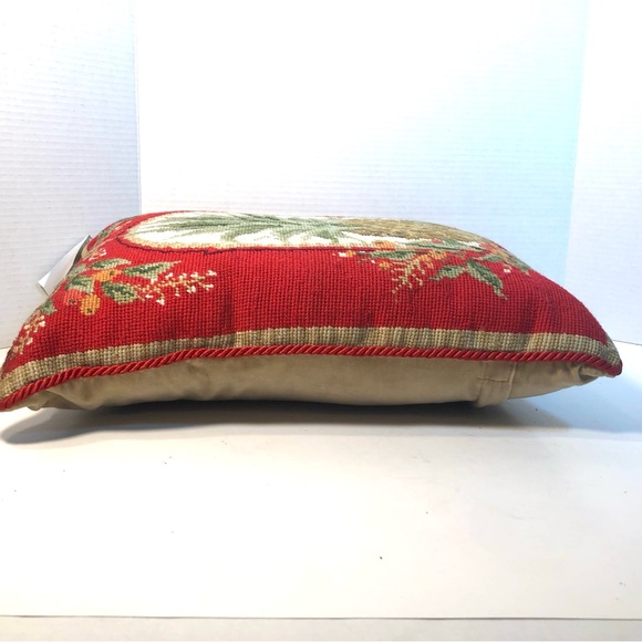 SALLY ECKMAN ROBERTS Christmas Holiday Pineapple Needlepoint Pillow - Picture 4 of 12